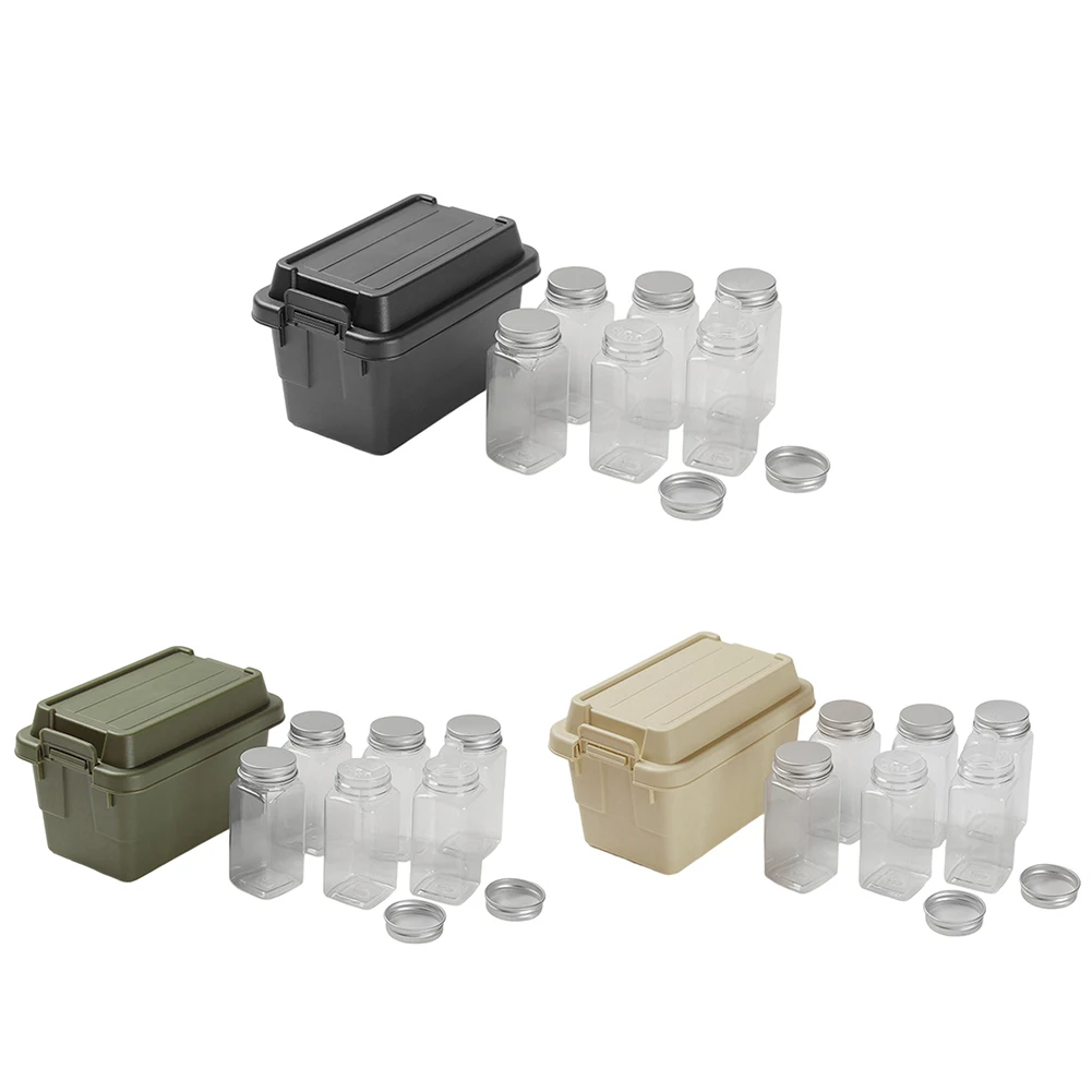 

Seasoning Bottle Set Storage Bag Portable BBQ Jar Spice Storage Bag Stackable Organizer Travel BBQ Camping Supplies