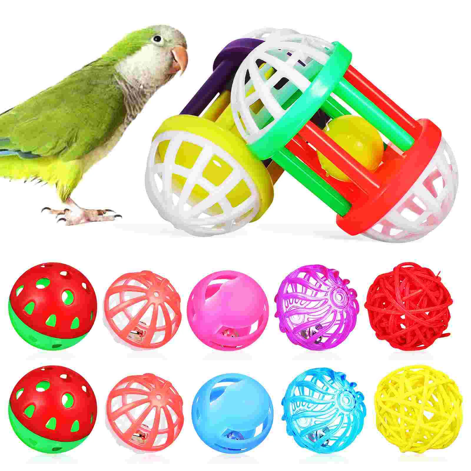 12 Pcs Bird Toys Different Style Bird Balls Grinding Beak Balls for Parrots Budgie Cockatiel