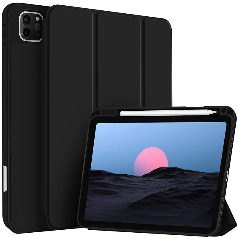 Enhanced PU Leather Trifold Stand Case with Pen Holder