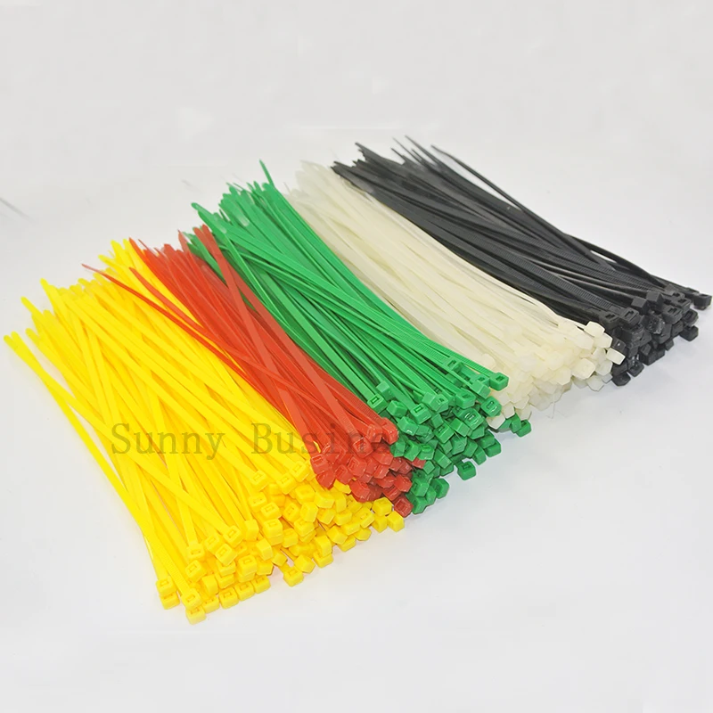 500pcs Yellow Red Green White Black 3x200mm (8inch) Network Nylon
