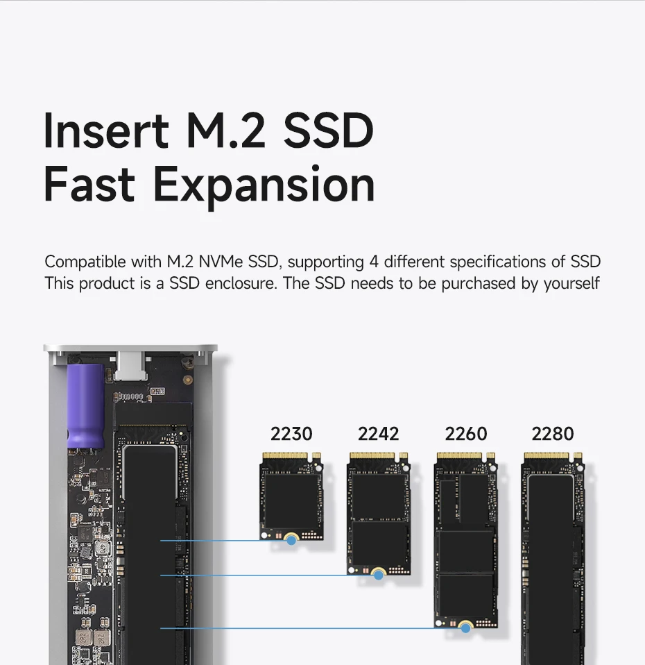 Hagibis NVMe SSD Enclosure with E-Ink Display (10Gbps)