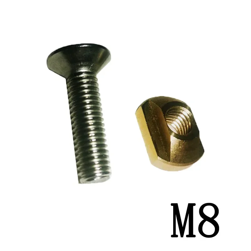 Sailboard Hydrofoil WindSurfing Board Screws M8x25 mm Universal Joint T-shaped Copper Nut Wind Wing Board Kite Accessories
