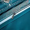 Jacquard Weave Sateen Lace Natural Chic Heavy Comforter Cover Set 4Pcs Satin Soft Luxury 1Duvet Cover 1Flat Sheet 2Pillowcases 4