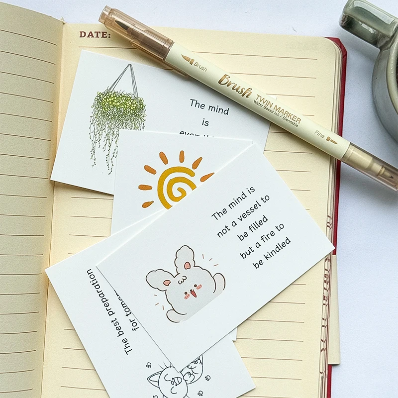 90 Blatt/Beutel Materialkarte Buntes Muster Englische Motivationskarte Nachrichtenkarten Sammelalben Zubehör Zuktives Nachrichtenpapier – Detail 5