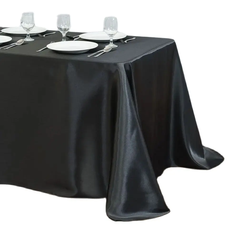 Sad2eb0742fd44d9aa4bfcdcfdd785f5bM Rectangle Black Satin Tablecloth Wedding Party Round Table Cloth Decoration Home Banquet Cover Restaurant Dinner Table Decor Mallzona