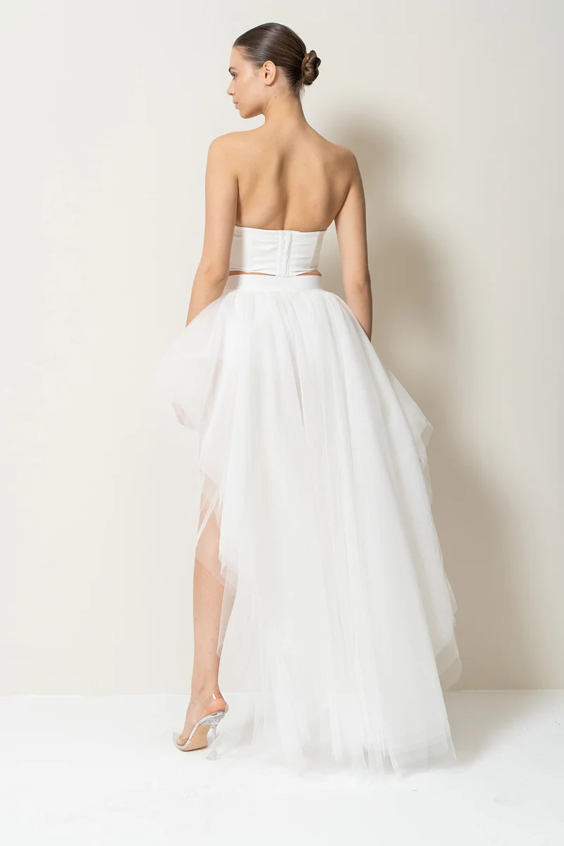Bridal Petticoat Waist Cinching Flattering Long Tulle Skirt Adult Waves Underskirt Cocktail TUTU Skirt Goth