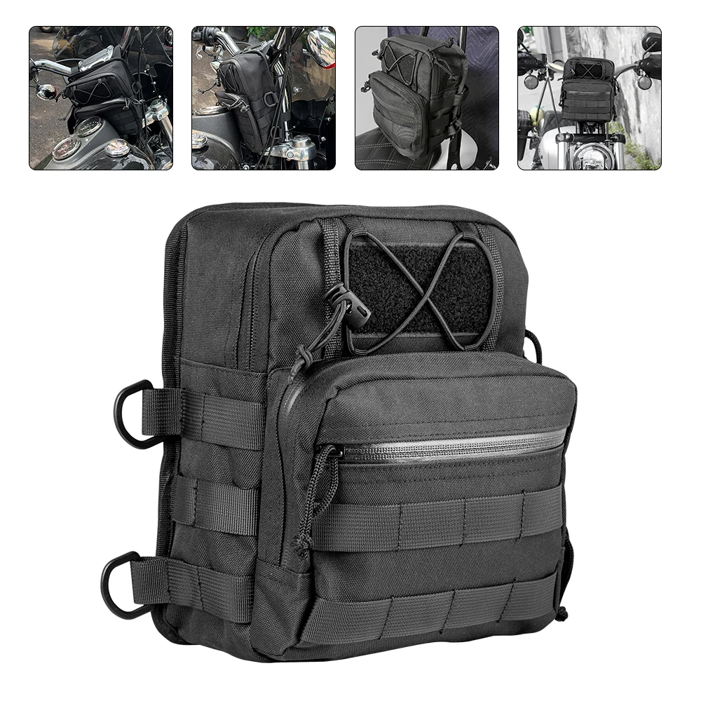 Universal Motorcycle Handlebar Front Storage Bag with T-Bar Club Style Design