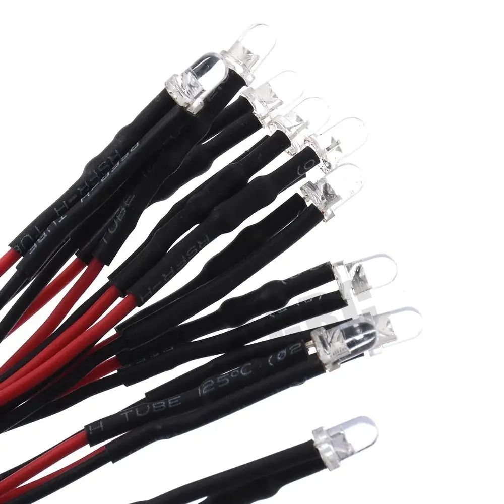 10 Stück Rot Weiß Gelb 3mm 12V LED-Licht für 1/10 RC Crawler 1/14 Tamiya RC Truck Drift Car Truck Toys SCX10 SCANIA G63 – Detail 21