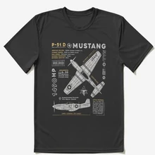 

USA P-51 D Mustang Men T-Shirt Summer Short Casual 100% Cotton Shirt O-Neck Tops Tees