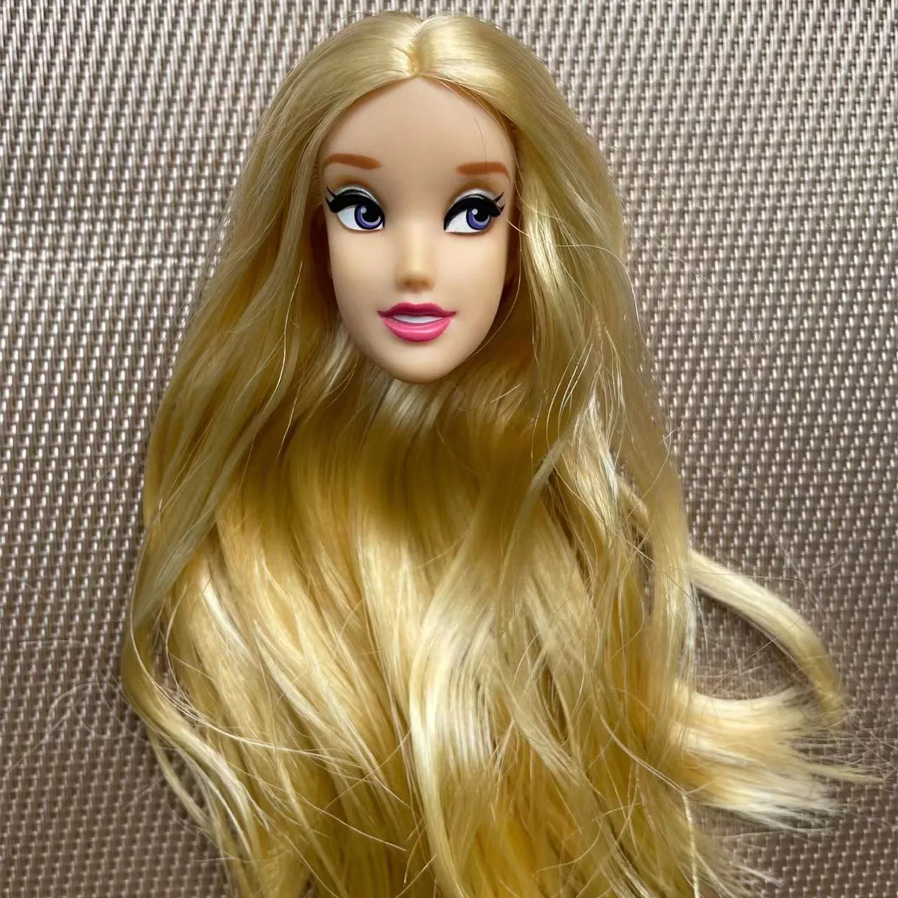 1/6 Doll Head Toys DIY Toy Rare Face Doll Parts Colorful Hair Doll Accessories Brown White Beige Skin Doll Heads Figures