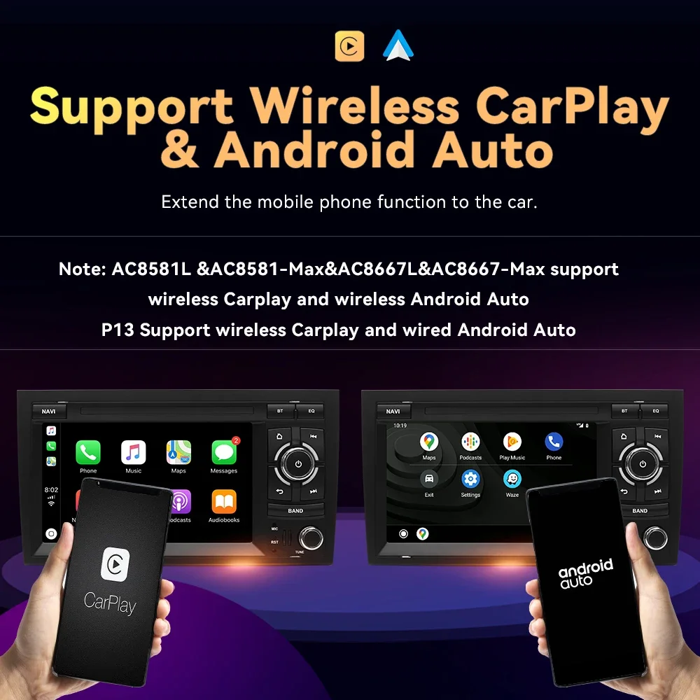 XONRICH-autorradio Multimedia Inalámbrico para coche, dispositivo con Android 14, Carplay, IPS, BOSE, para Audi A4, B8, B6, B7, S4, B7, B6, RS4, B7, SEAT Exeo 2