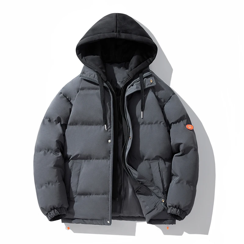 Men Hooded Winter Jacket Brand 2023 Designer Thick Warm Windproof Solid Hooded Parka Jacket Male Loose Casual Padded Puffer Coat