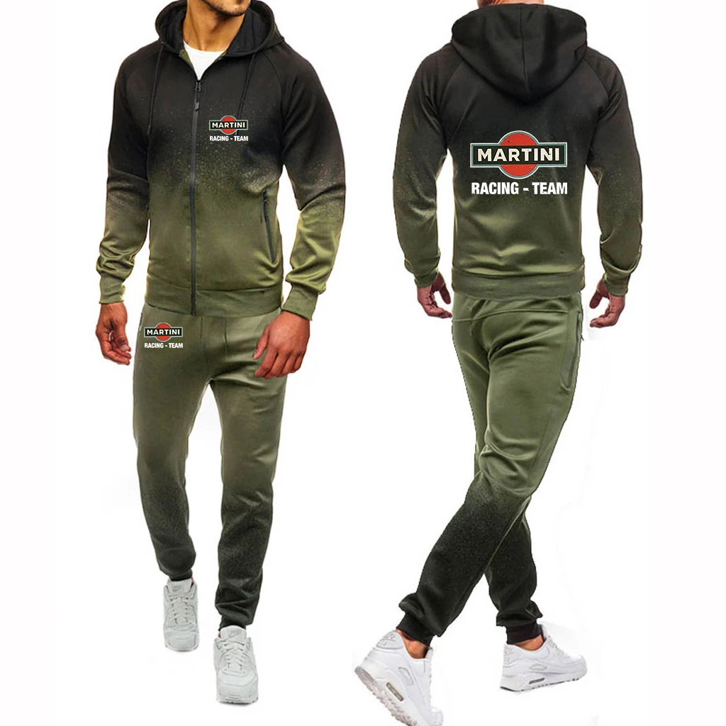 2023 men's new Martini Racing printing suit Harajuku jacket sports suit hip-hop men's gradient hoodie men's suit