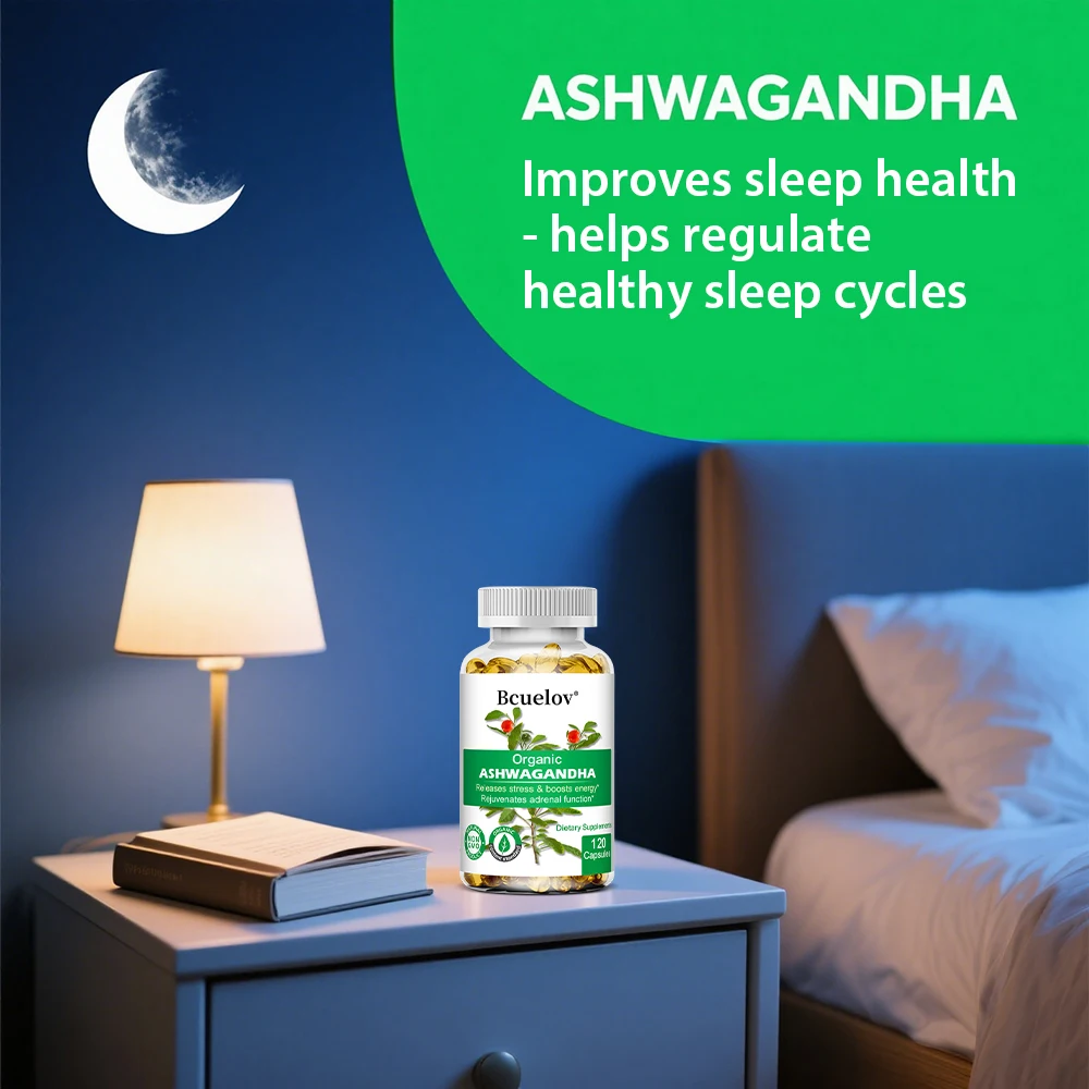 Ashwagandha Capsules-Improve Mood,Confrontation Stress,Improve Sleep Quality,Supports Energy,Enhancing Immunity,120 Capsules