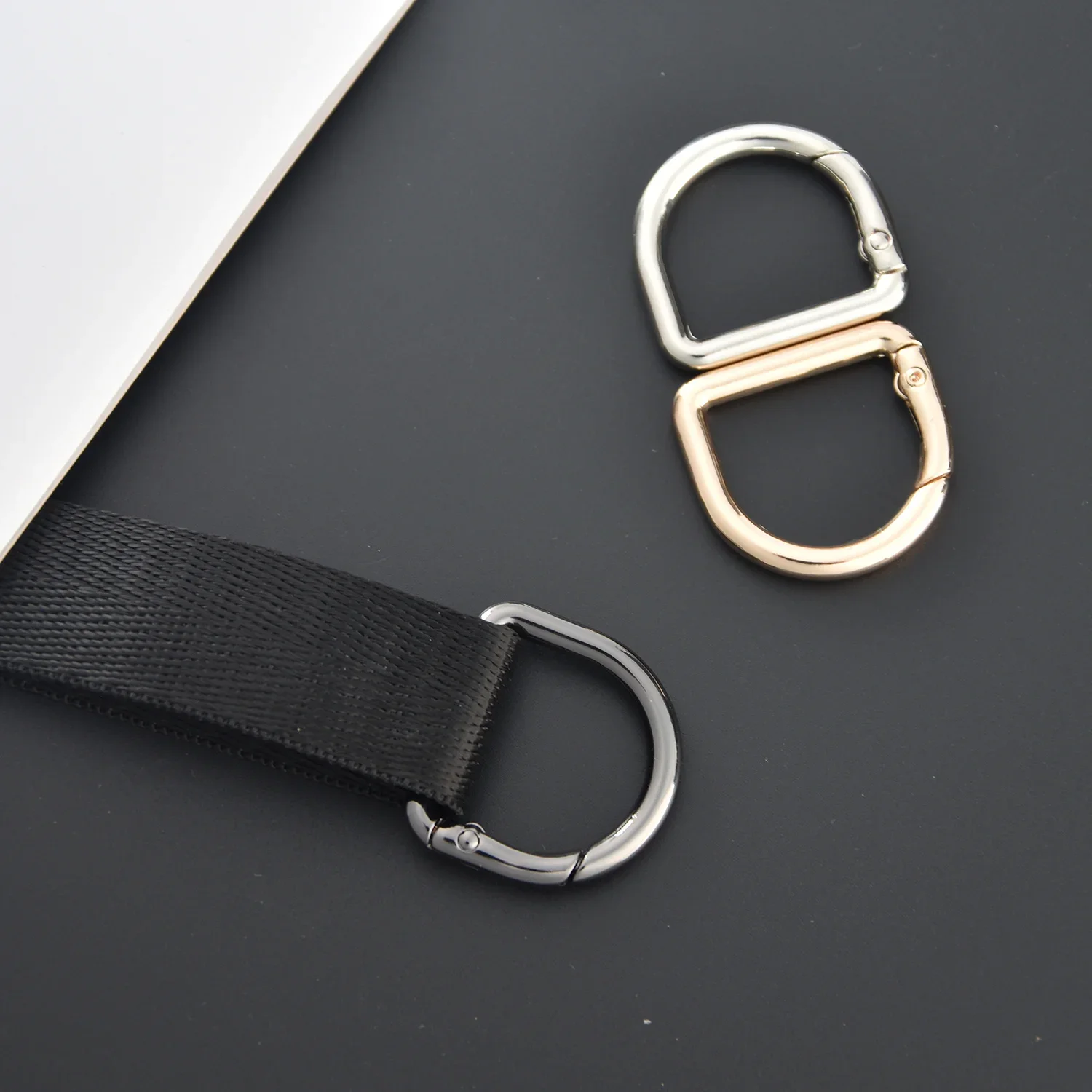 5pcs D Ring Openable Metal Buckles Bag Luggage Strap Connecting Clasp Spring Keyring Hardware Accessories
