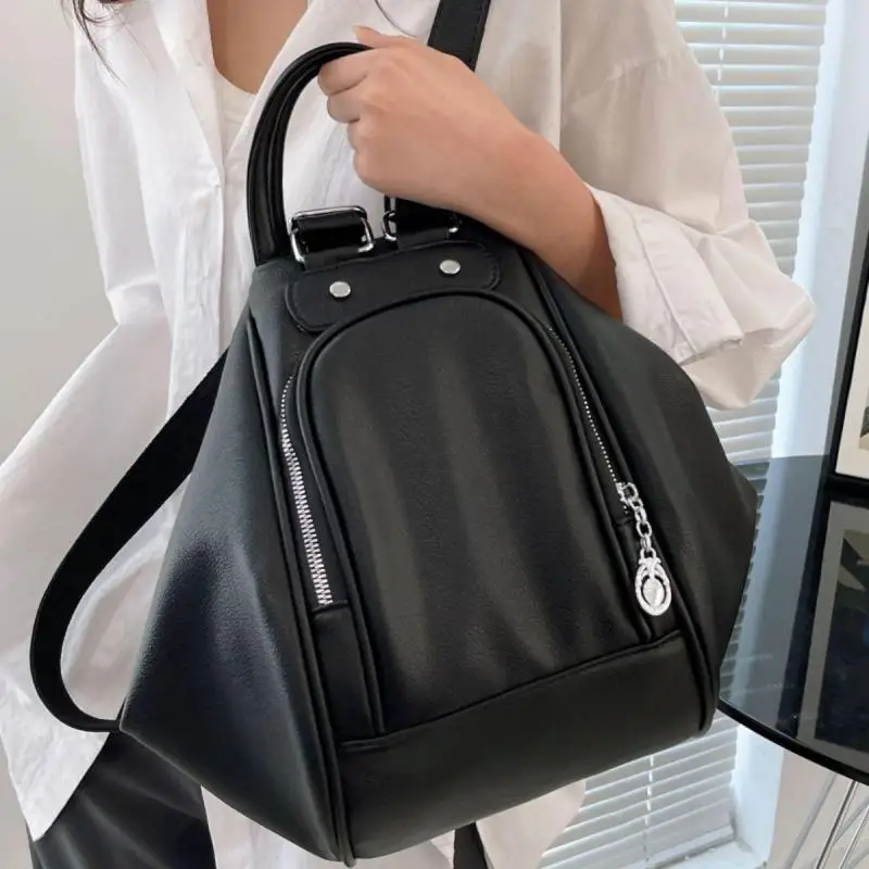 

Новинка 2023, удобный женский рюкзак из мягкой кожи, модная однотонная сумка через плечо из ПУ, портативный рюкзак, дорожный рюкзак