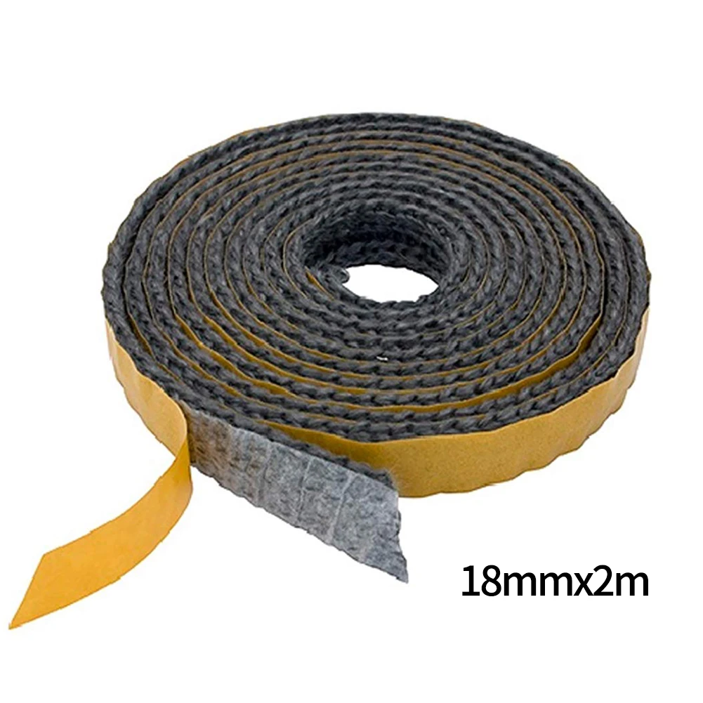 18/20/25mm Fiberglass Seal Stove Fire Rope Black Self Adhesive Flat