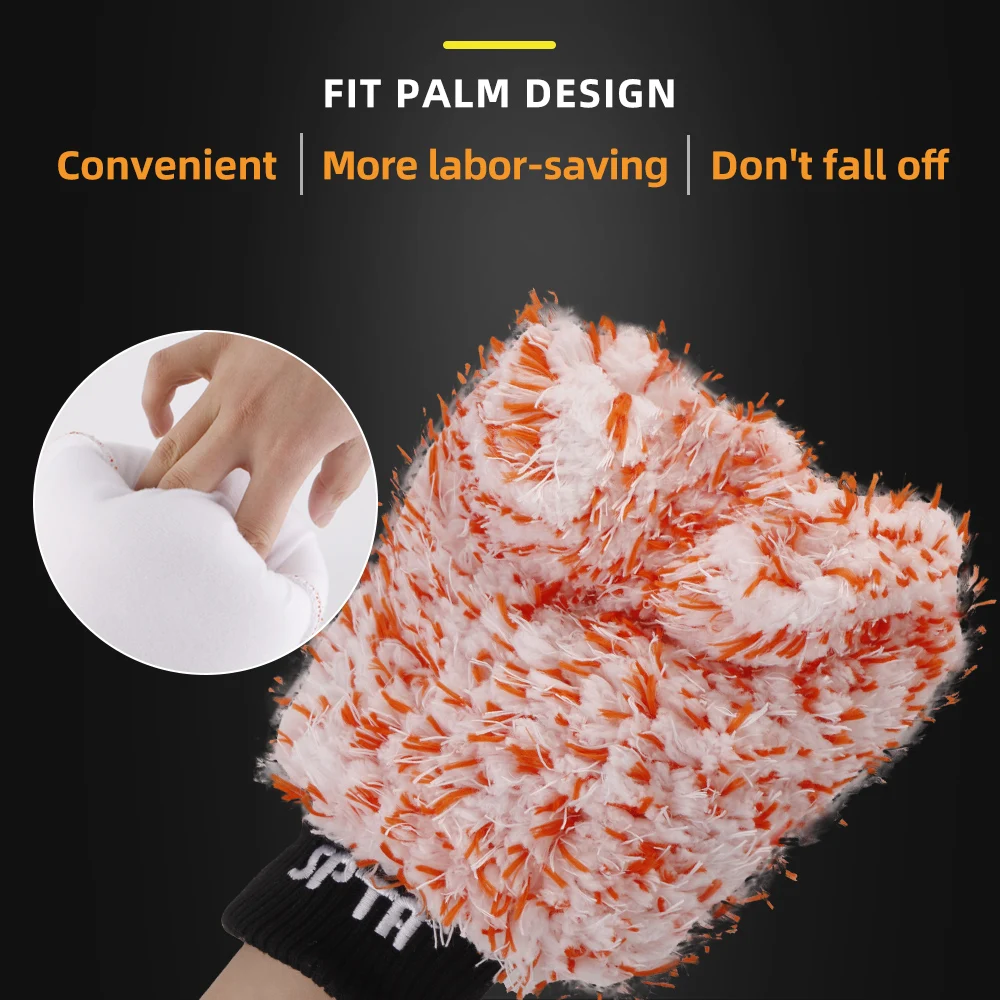 Microfiber Car Wash Mitt Gloves for Effective Washing Machine Washable Lint Free Scratch Free