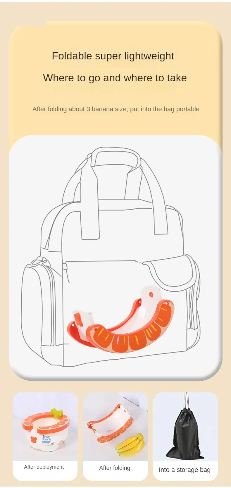 Description Picture 5 of itemFolding Travel Baby Toilet Pot Banana Potty Urinal for Children Baby Pot Child Toilet Portable Potty Child Potty Training Seat