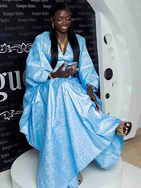 Bazin Riche Original Wearable Throughout The Four Seasons Women Clothing  African Evening Gowns Wedding Dress For Women - AliExpress