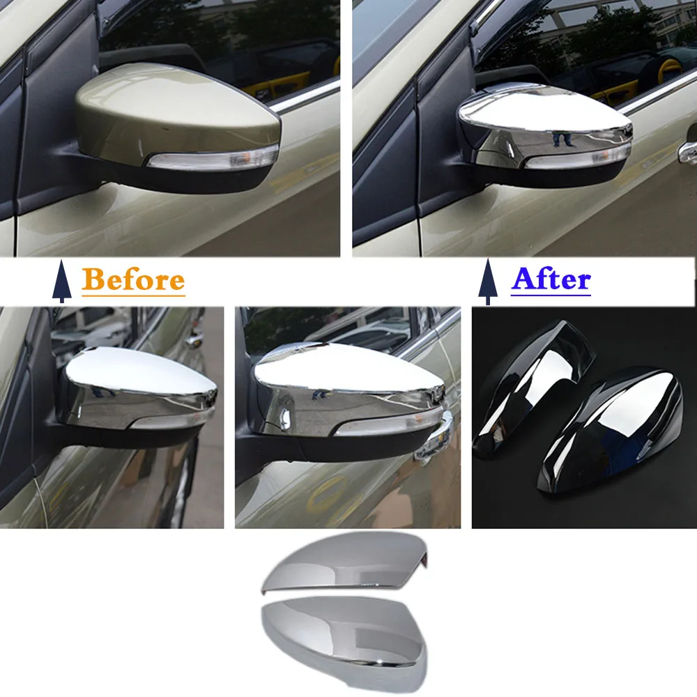 

For Ford Kuga Escape 2013 2014 2015 2016 Car Decoration Back Rear View Rearview Side Door Mirror Cover Stick Trim Frame 2pcs