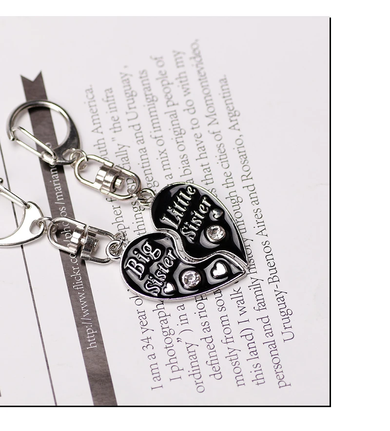 Mode Big Sis Lil Sis Keychain Für Grils Nette Herz Brief Rucksack Anhänger Auto Keychain Zubehör Schmuck Geburtstag Geschenk – Detail 7