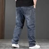 Oversized Men's Denim Jeans Fashion Label High Quality Brand Elastic Loose Fitting Fashionable Large Size 6XL 7XL 8XL Pants Male 4
