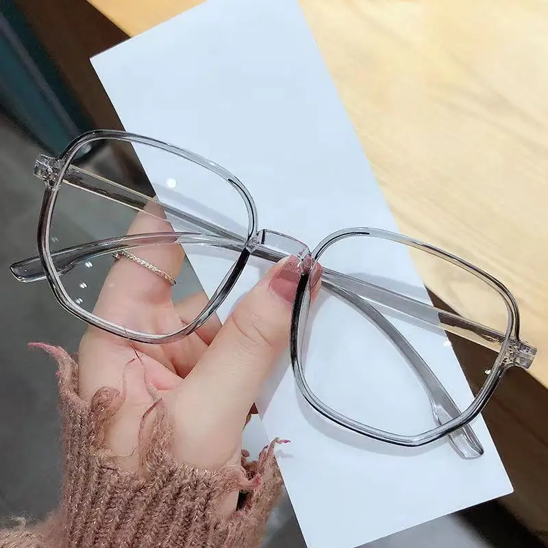 Anti Blue Light Blocking Computer Myopia Glasses Women Men Big Clear Frame Nearsighted Eyeglasses Diopters With 0-1.0-5.5 oculos 2