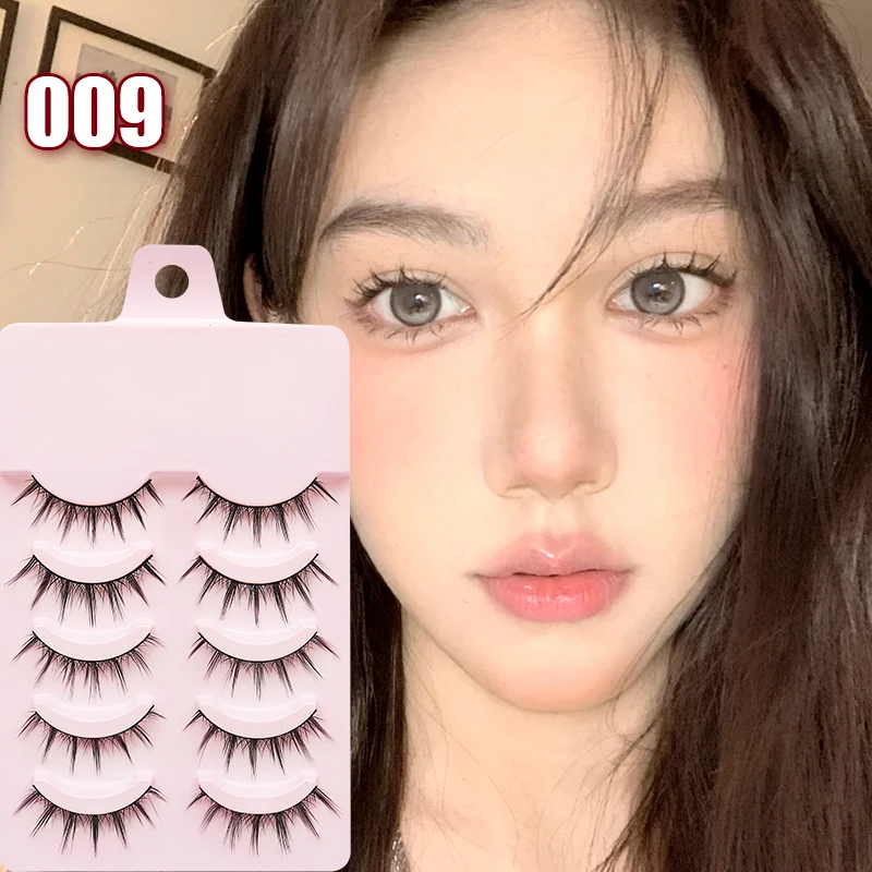 DINGSEN Neue Manga-Wimpern 5 Paar Natürliche Wimpern Faux Mink Falsche Wimpern Anime-Wimpern Weiche Faux Cils Wimpern für den Alltag und Dating – Detail 1