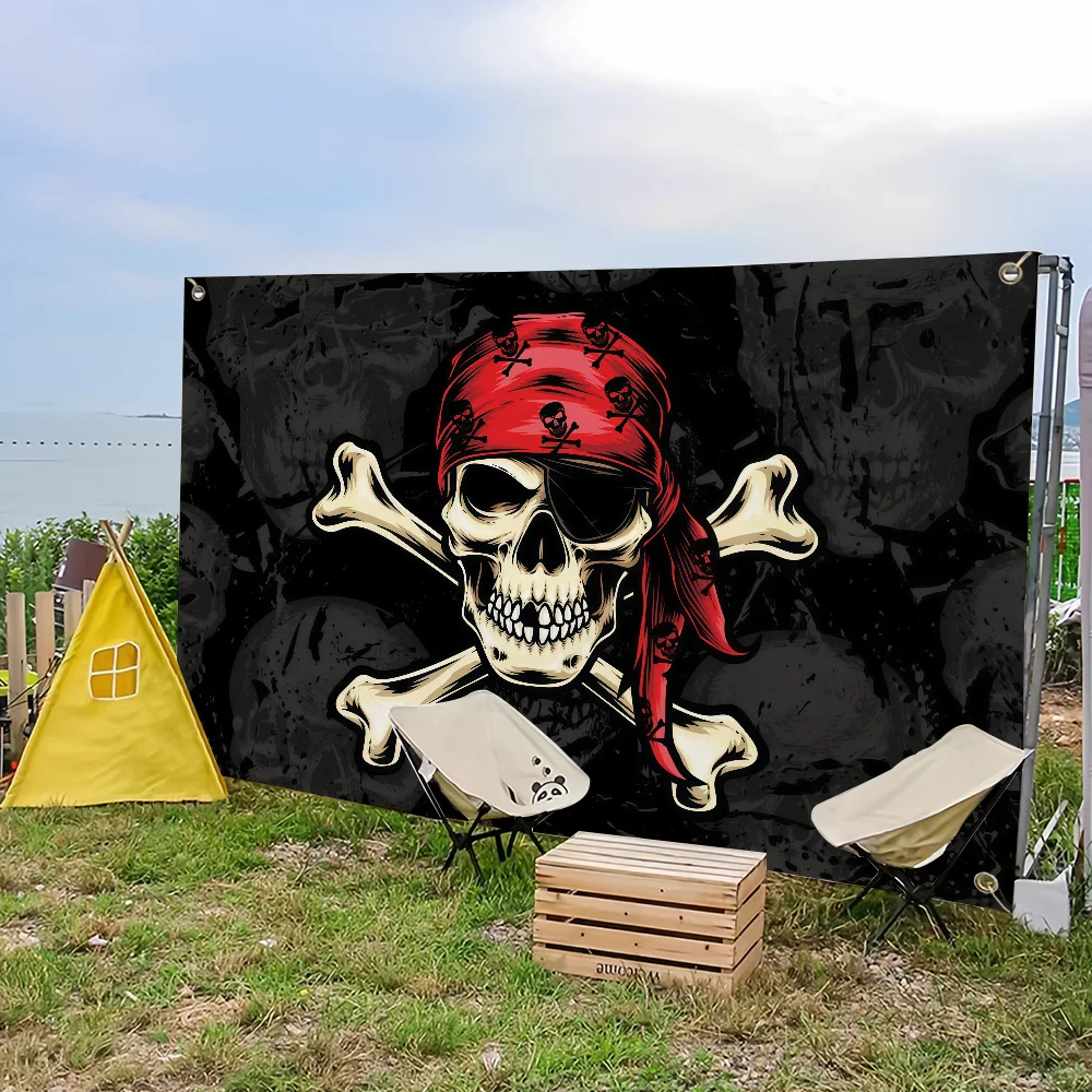 Pirate Skull Flag Decoration for Outdoor Parties and Home Decor