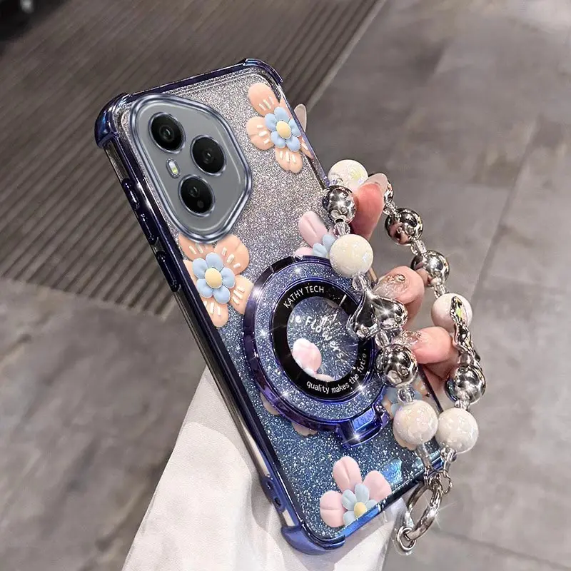 Decorative Flower Plating Bracelet Holder Phone Case Cover