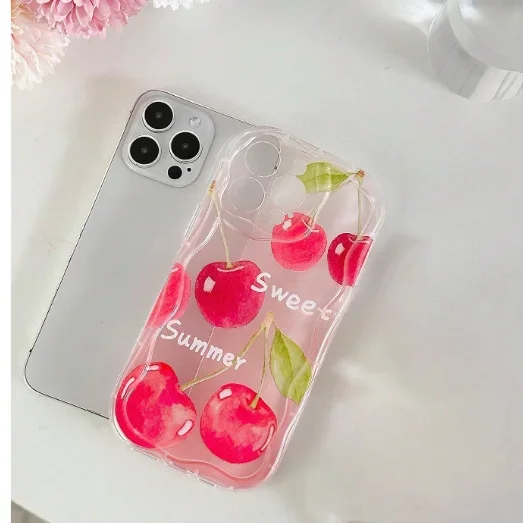 Adorable Bow Cherry Lichee Silicone Phone Case Cover