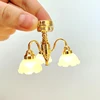Kid’s Realistic Dollhouse Furniture Chandelier Light Preschool Pretend Play Sand Table Toy Scaled Model LED Ceiling Lamp 3