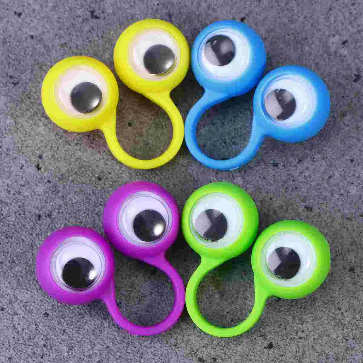 Finger Puppets Eye Eyeballpuppet Ring Rings Hand Eyes Googly Funny Game
