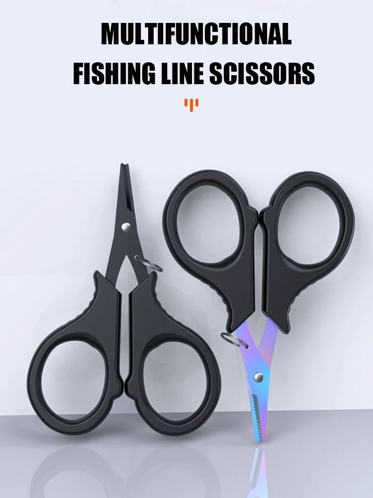 Portable Titanium Coated Mini Fishing Scissor Stainless Steel Scissors for cutting PE Braid Line Lure Fishing Tool Accessories