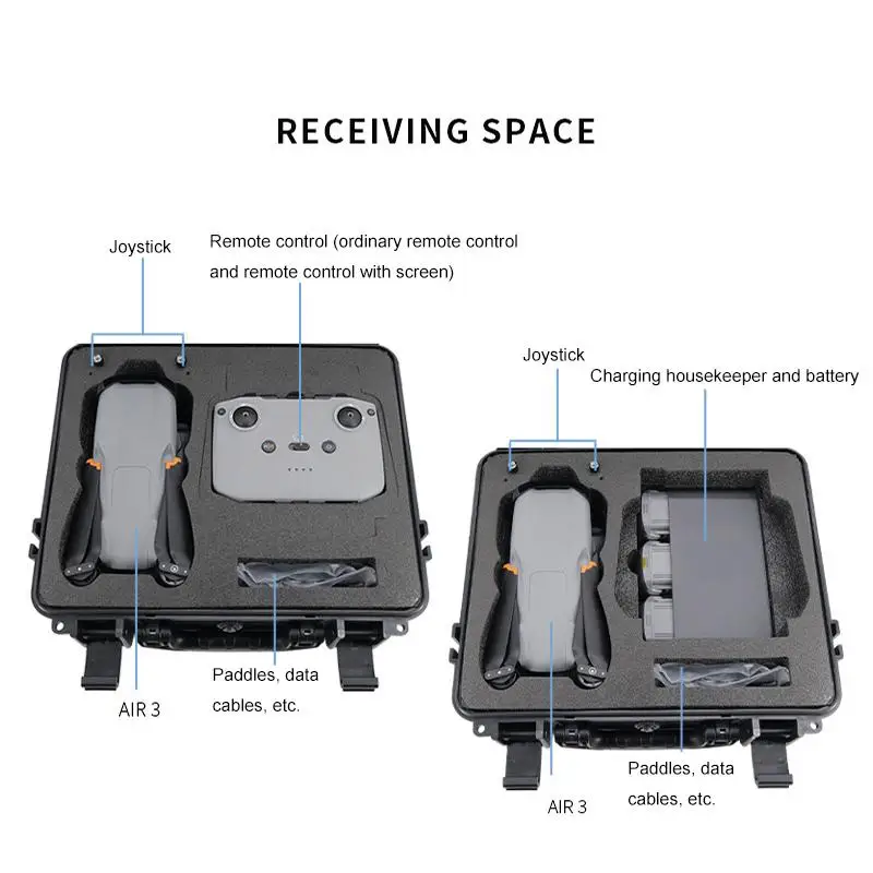 Storage Box For DJI Air 3 Drone & Accessories Portable Waterproof Shockproof Safety Explosion-proof Handheld Box