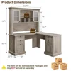 60" L Shaped Executive Desk with Hutch and Drawers,  Home Office Desk with Charging Station, File Cabinet Storage, 6