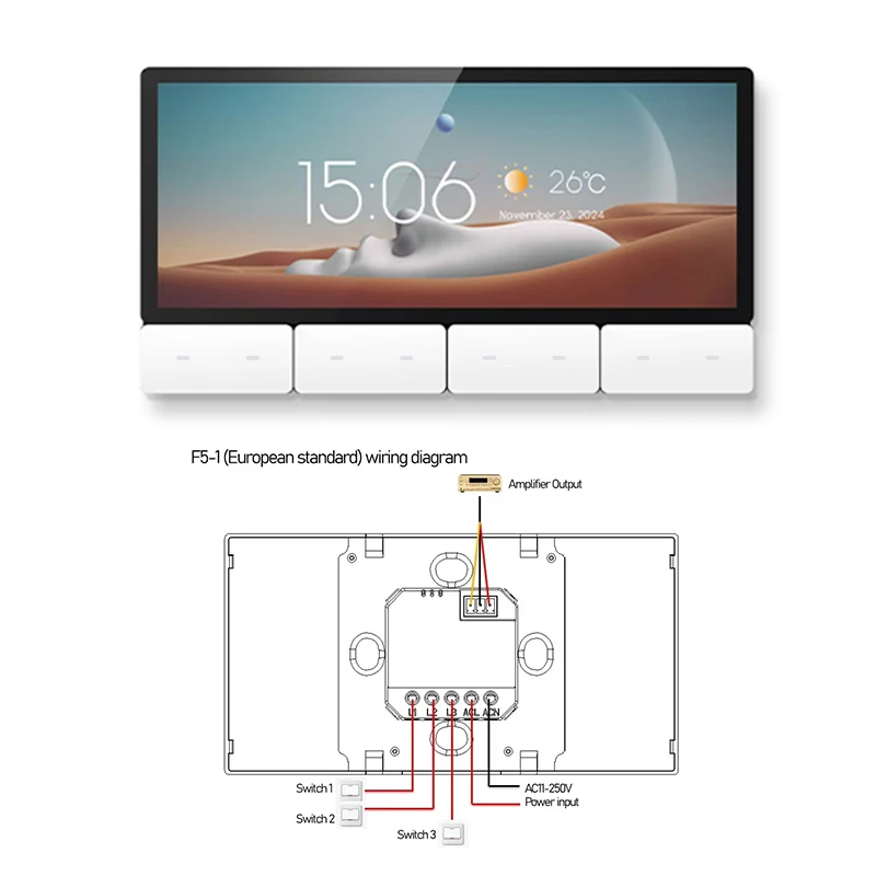 Tuya Wifi Smart Touch Screen Center Control Panel Voice Control Alexa Built-in ZigBee Gateway IR Bluetooths Audio wall Amplifier 5