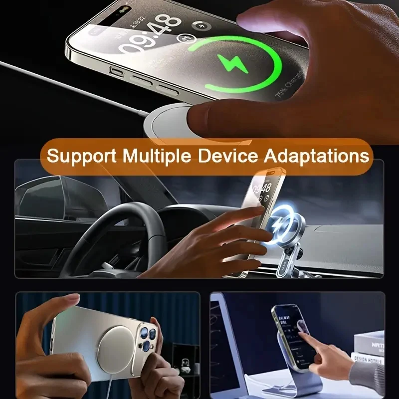 Sleek Titanium Magnetic Phone Case with Matte Finish and Wireless Charging Protection