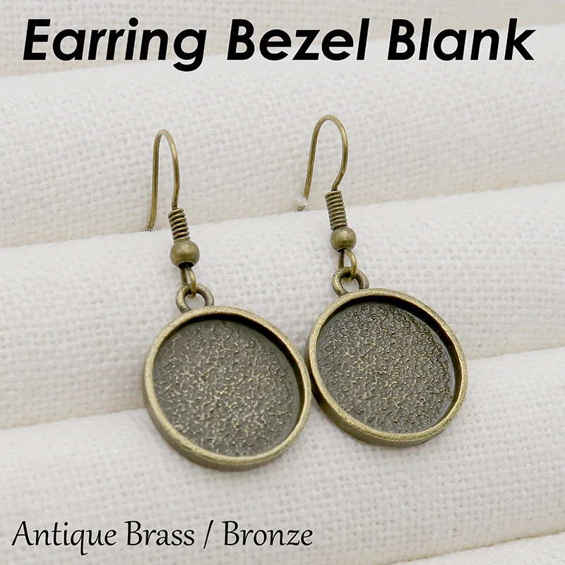 50 x Earring Bezel Blanks 12mm 16mm 18mm 20mm Round Base Earring