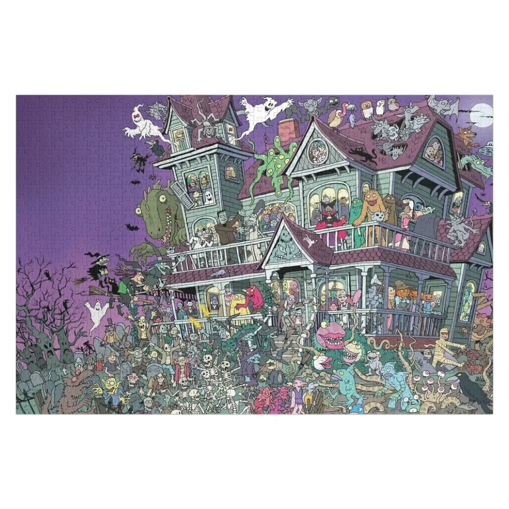 

Haunted House Party Jigsaw Puzzle Personalized Toys Custom Gift Scale Motors Wooden Adults Puzzle