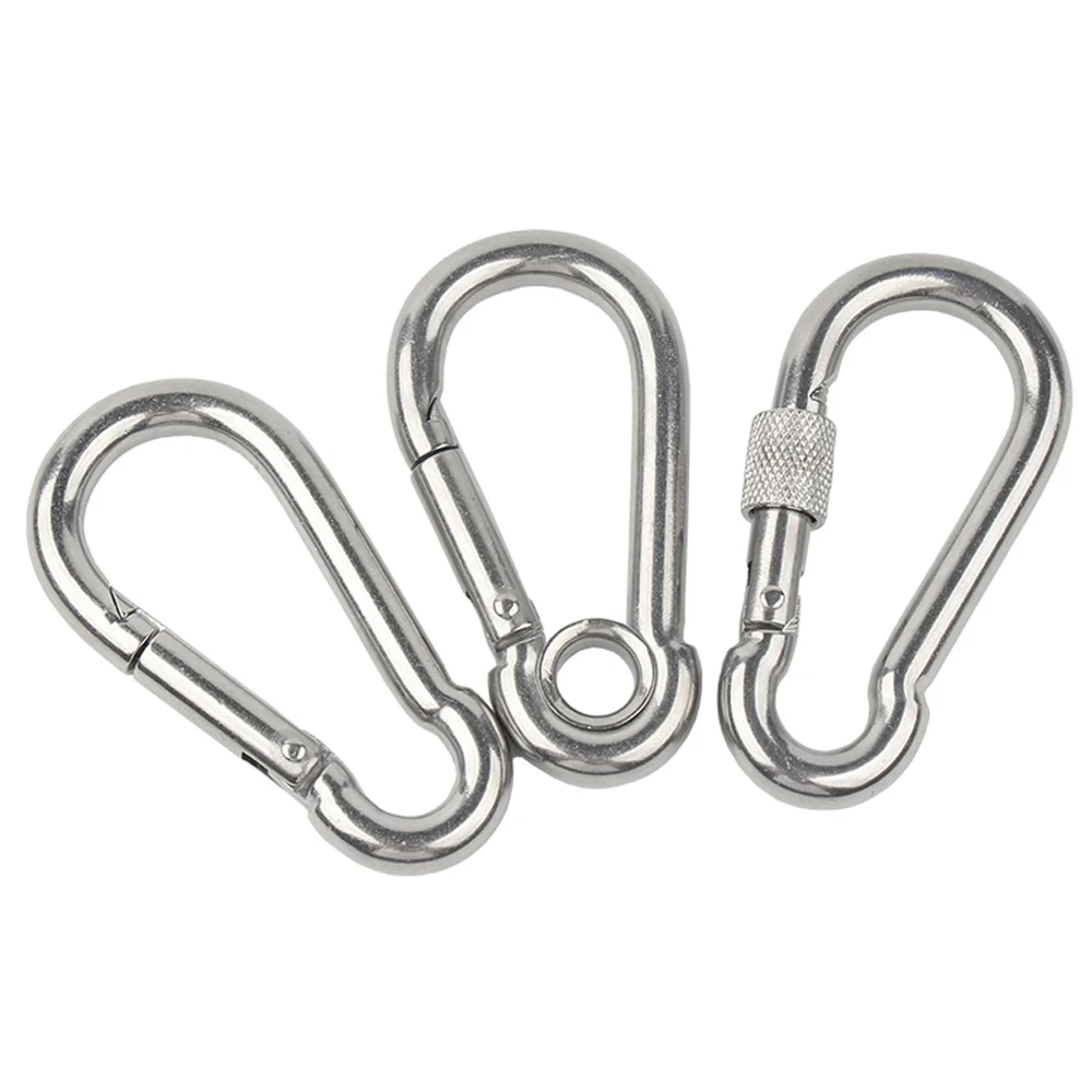 Spring Snap Hook 1-5Pcs M4 M5 M6 M8 M10 304 Stainless Steel Carabiner Quick Link Lock Ring Chain Fastener