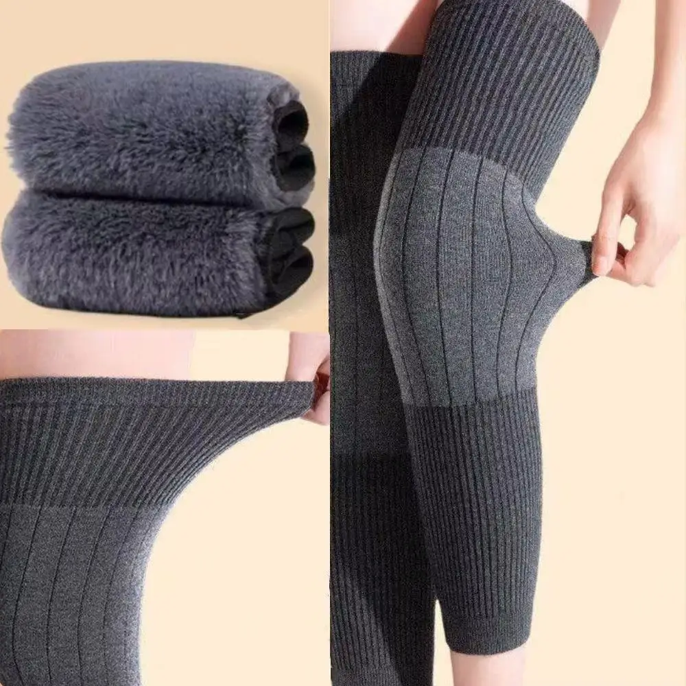 Thicken Rabbit Fur Knee Pads Winter Warm Cashmere Wool Knee Brace Pads Windproof Coldproof Leg Guard Cold Leg Arthritis Kneepad