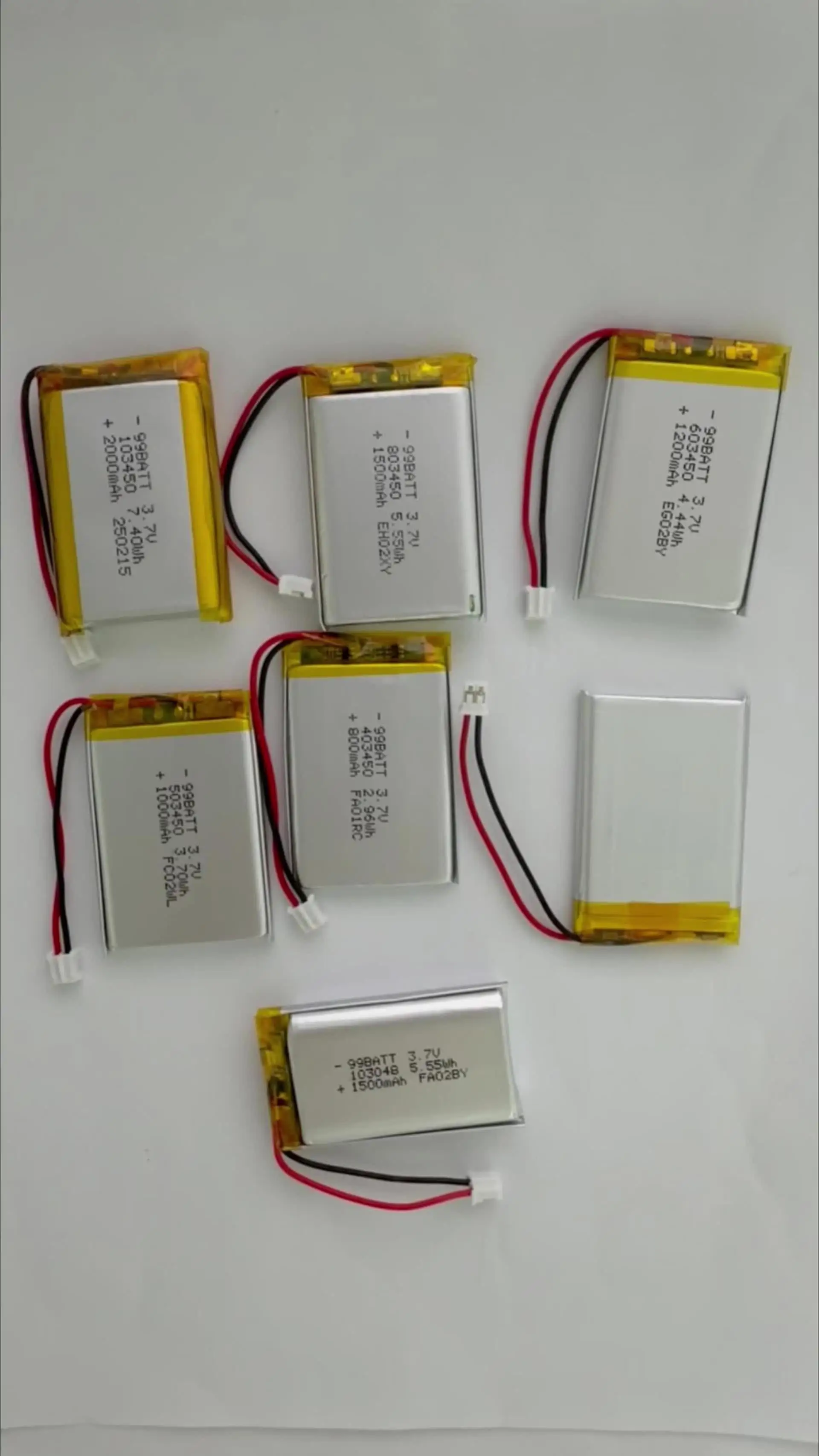 3.7V Li Po 603450 Batteries 1200mAh Lithium Polymer Battery for