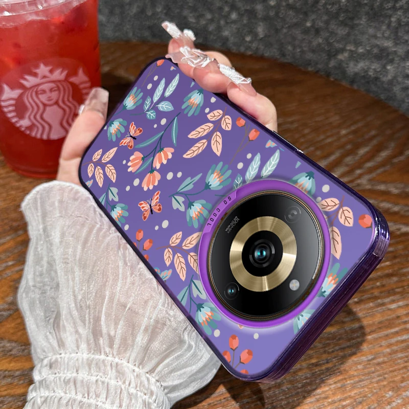 Cute Flower Painted Shockproof Phone Case Back Cover