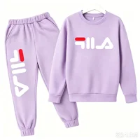 Ensemble de sport décontracté 2 pièces pour enfants (garçons et filles) printemps-automne 2025 – Haut et pantalon – Tenue de jogging d'extérieur pour filles de 3 à 14 ans 4