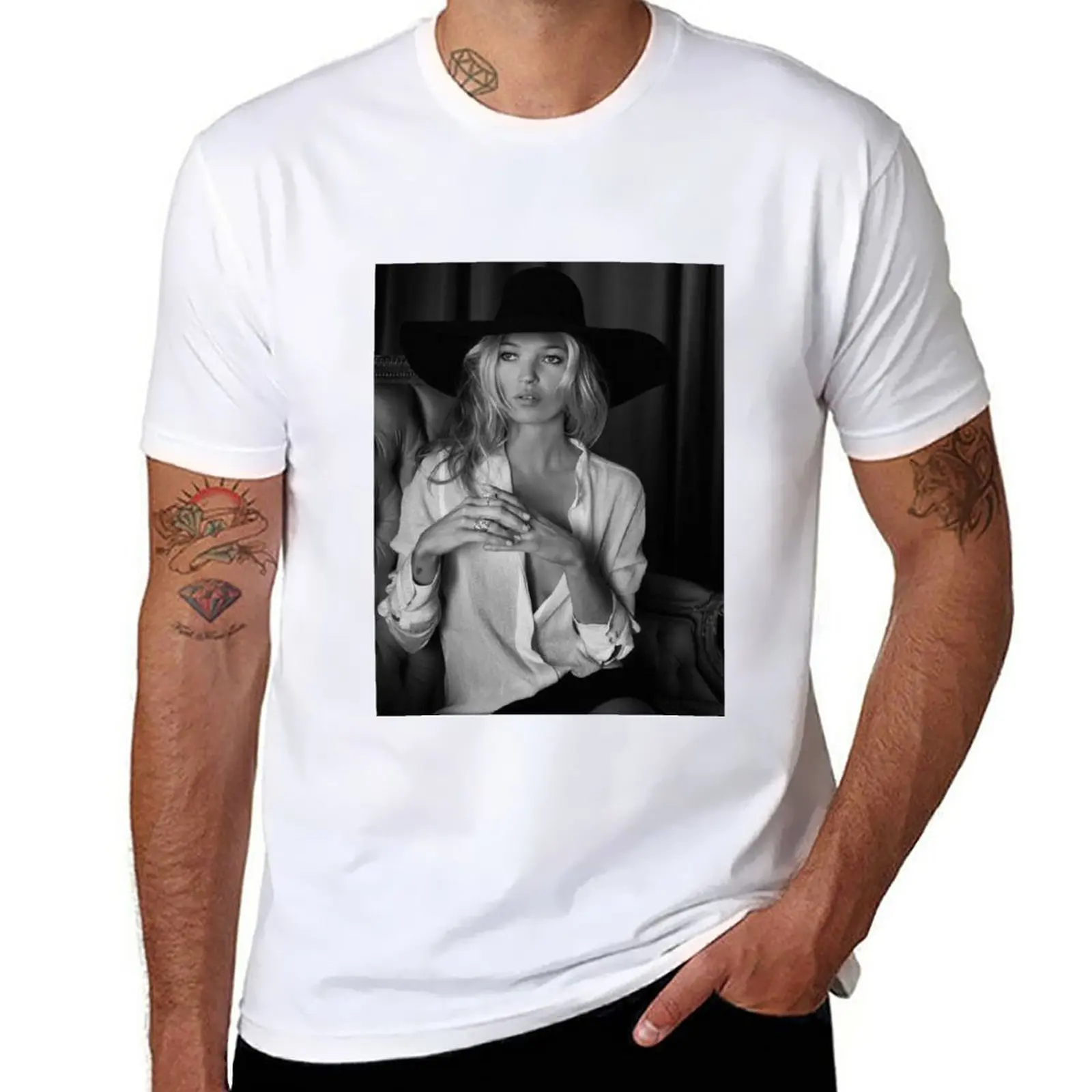 T-Shirt Kate Moss Top Estivi Taglie Forti Magliette Carine Magliette Grandi E Alte Per Uomo