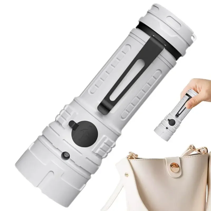 Flashlight Work Light Pocket Handheld Flashlight Torch Multi-Functional LED Torch With Clip For Camping Hiking Reading