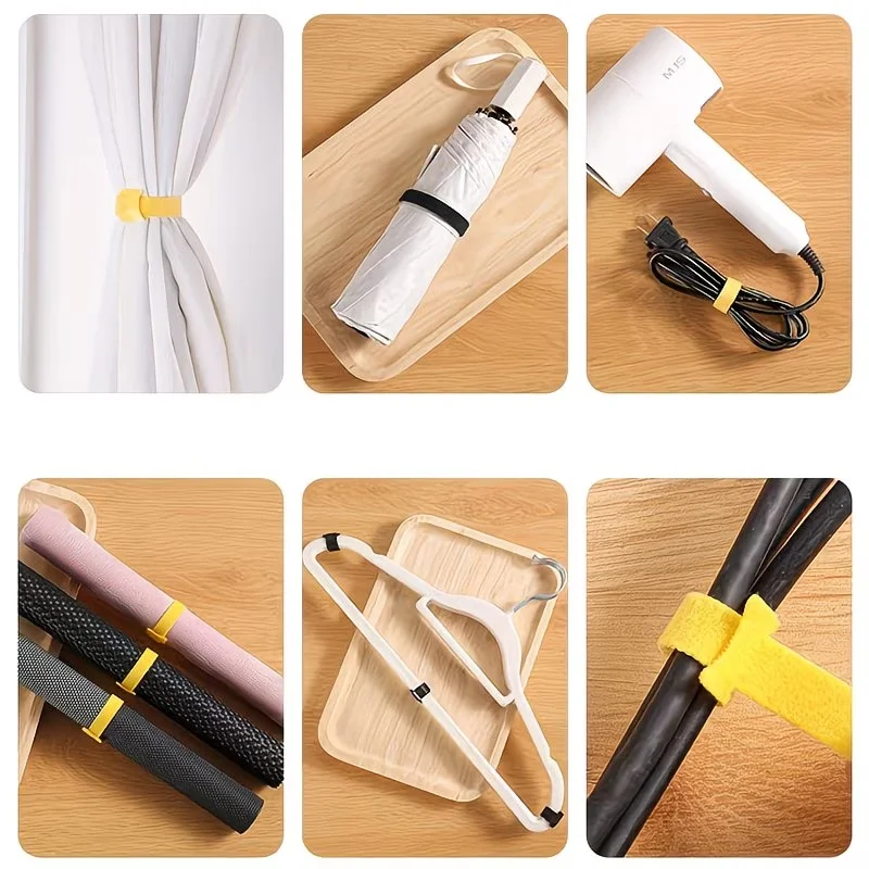 1개 5m/196.85인치 멀티 컬러 재사용 가능한 훅앤루프 패스너(케이블 관리 및 정리용)