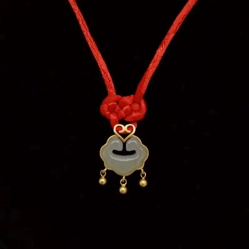 

New Original Pure Handwoven Jade Ruyi Pendant Necklace Fashion Women's Couple Festival Party Jewelry Gift